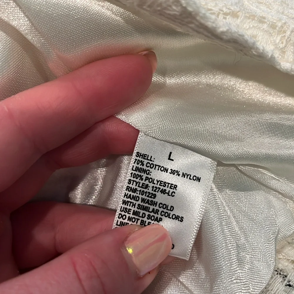 Ashley by 26 International White Overlay Jacket Size L